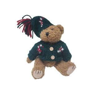 Vintage Hugfun Holiday Sweater & Winter Hat Jointed Teddy Bear